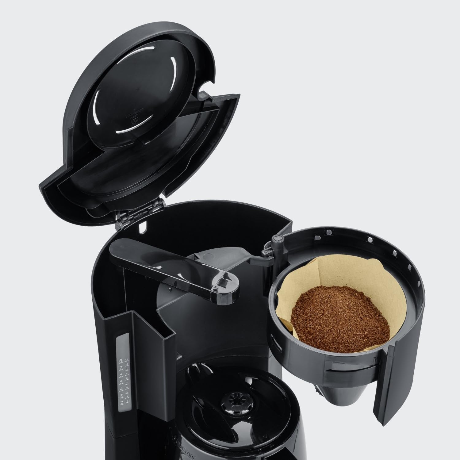 SEVERIN Cafetera de filtro con jarra térmica, cafetera de hasta 8 tazas, atractiva cafetera de filtro con jarra aislada, negra, 1 litro, KA 9306