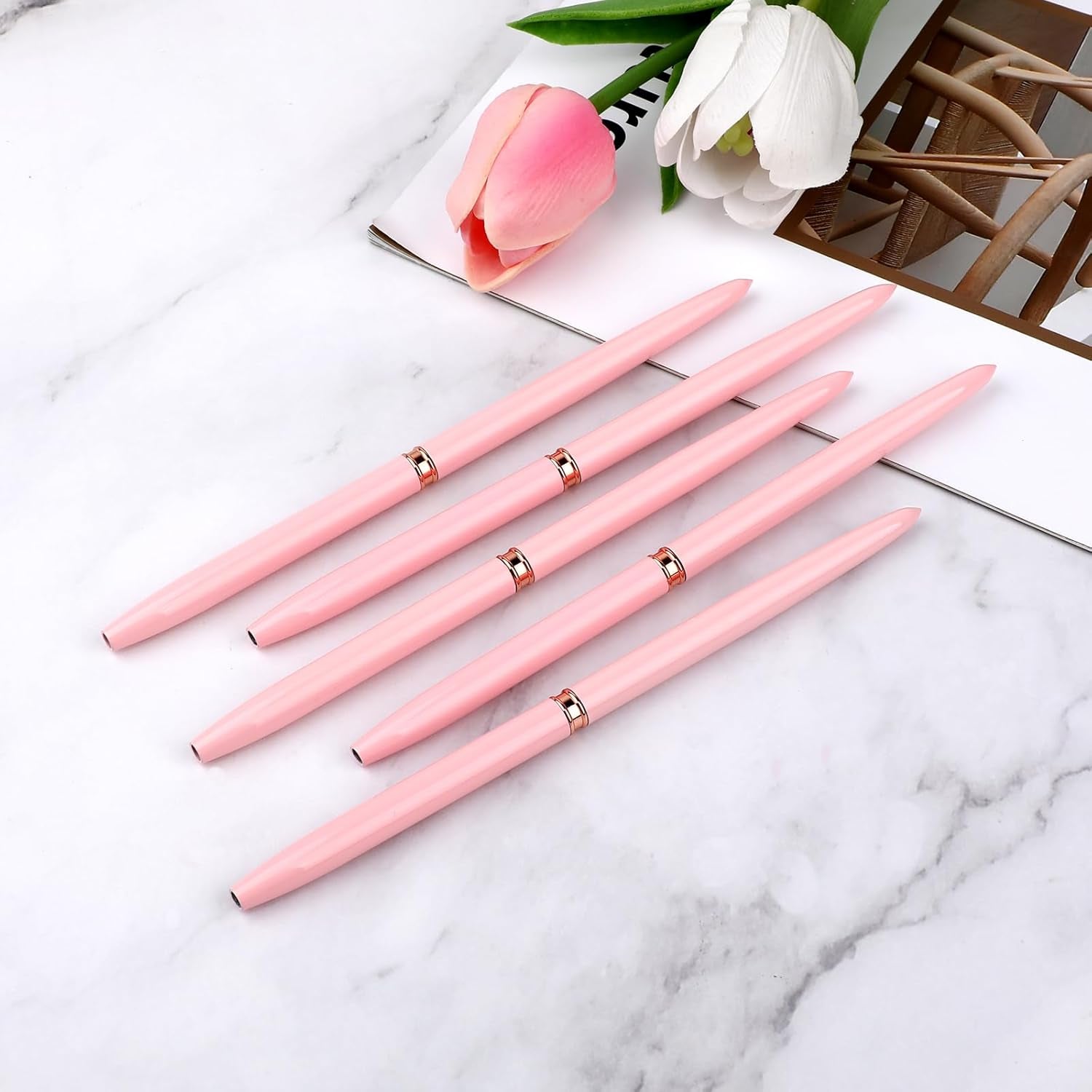 Nail Art Liner-Brush 5-Teiliges Gel-Nagellack-Malerei-Nagel-Punkt-Zeichnungs-Werkzeug Für Lange Linien Kunst-Design-Stift-Set Metallgriff Nail-Art-Design-Binsel para mujeres