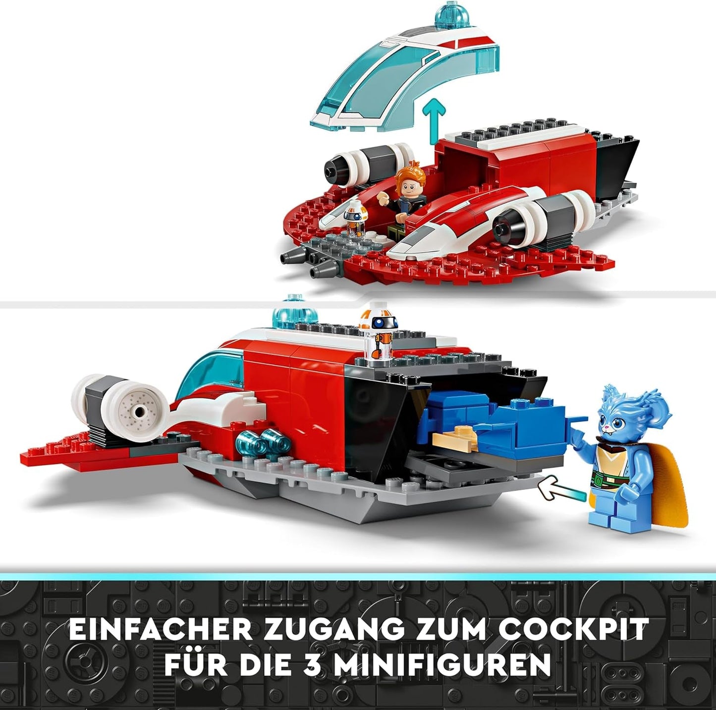 LEGO Star Wars: Las aventuras del joven Jedi Halcón de Fuego Carmesí, Set inicial para niños con nave espacial para construir, moto deslizadora y 3 figuras, regalo para niños y niñas de 4 años 75384 Juegos de construcción Besuche den LEGO-Store