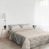 Foppapedretti Nacht&Natur funda nórdica para cama de matrimonio 2P; pétalos de arena, funda 100% algodón, Made in Italy Edredones y colchas Naty Shop