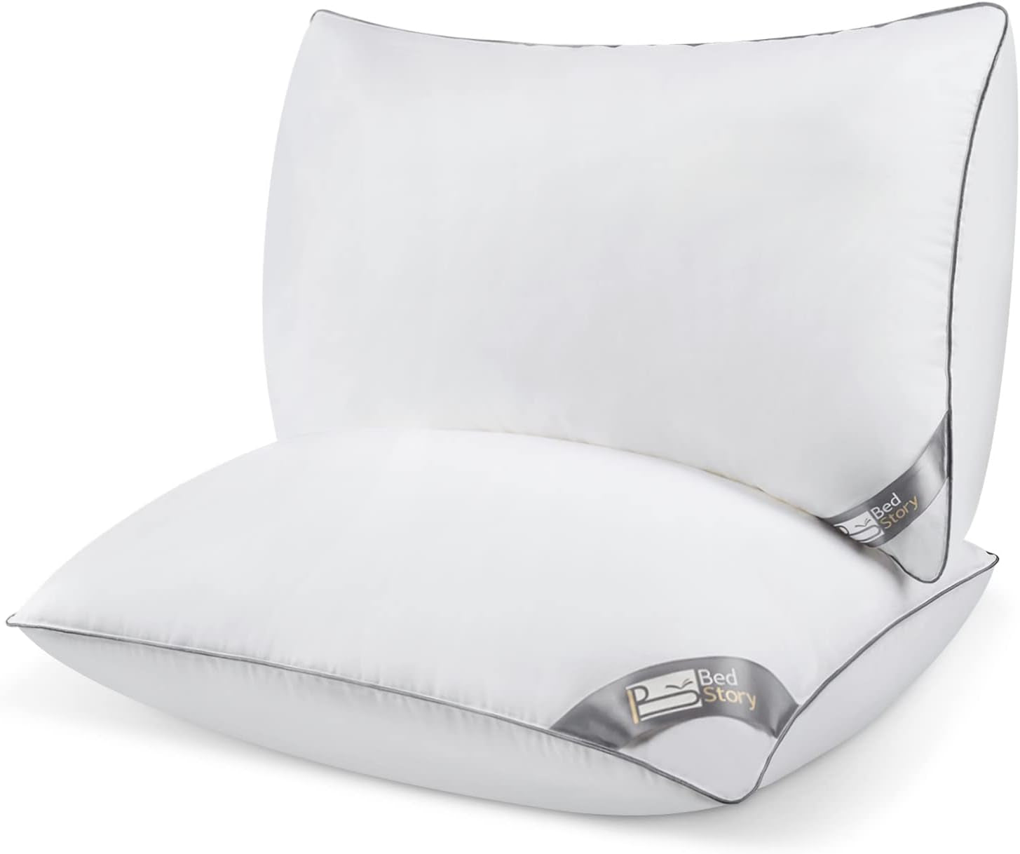 Bedstory Pillow, paquete de 2, calidad hotelera, alternativa, de apoyo, hipoalergénica para dormir boca abajo, boca arriba y de lado Almohadas estándar Naty Shop Default Title