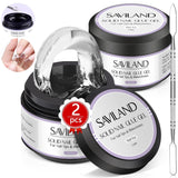 Pegamento sólido para puntas de uñas Saviland: 2 piezas 15G Pegamento para uñas artificiales Pegamento extra fuerte Presione en las uñas Pegamento UV Gel Pegamento para uñas para mujeres Salón en casa DIY Lámpara UV/LED curada