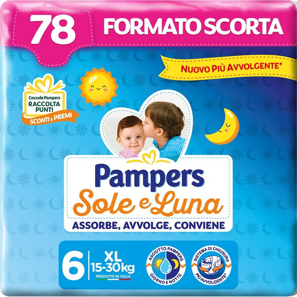 Pampers Pañales Sol y Luna, Unisex, Junior, Talla 5 (11-25 kg), 120 Pañales