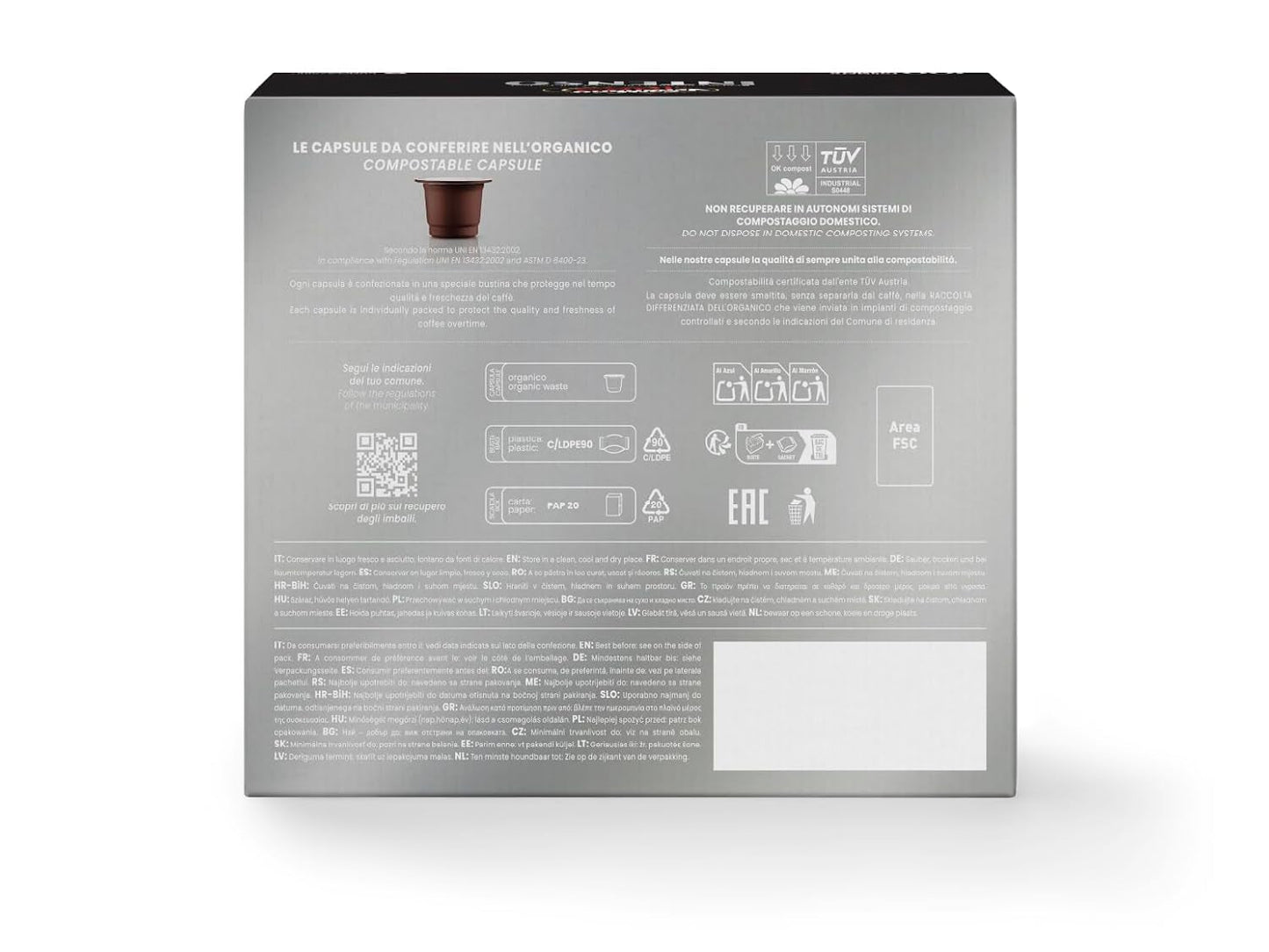 Caffè Vergnano 1882 - Èspresso Kompostierbare Kaffeekapseln , Compatible con Nespresso, Intenso (Intenso) - Packung Enthält 100 Kapseln