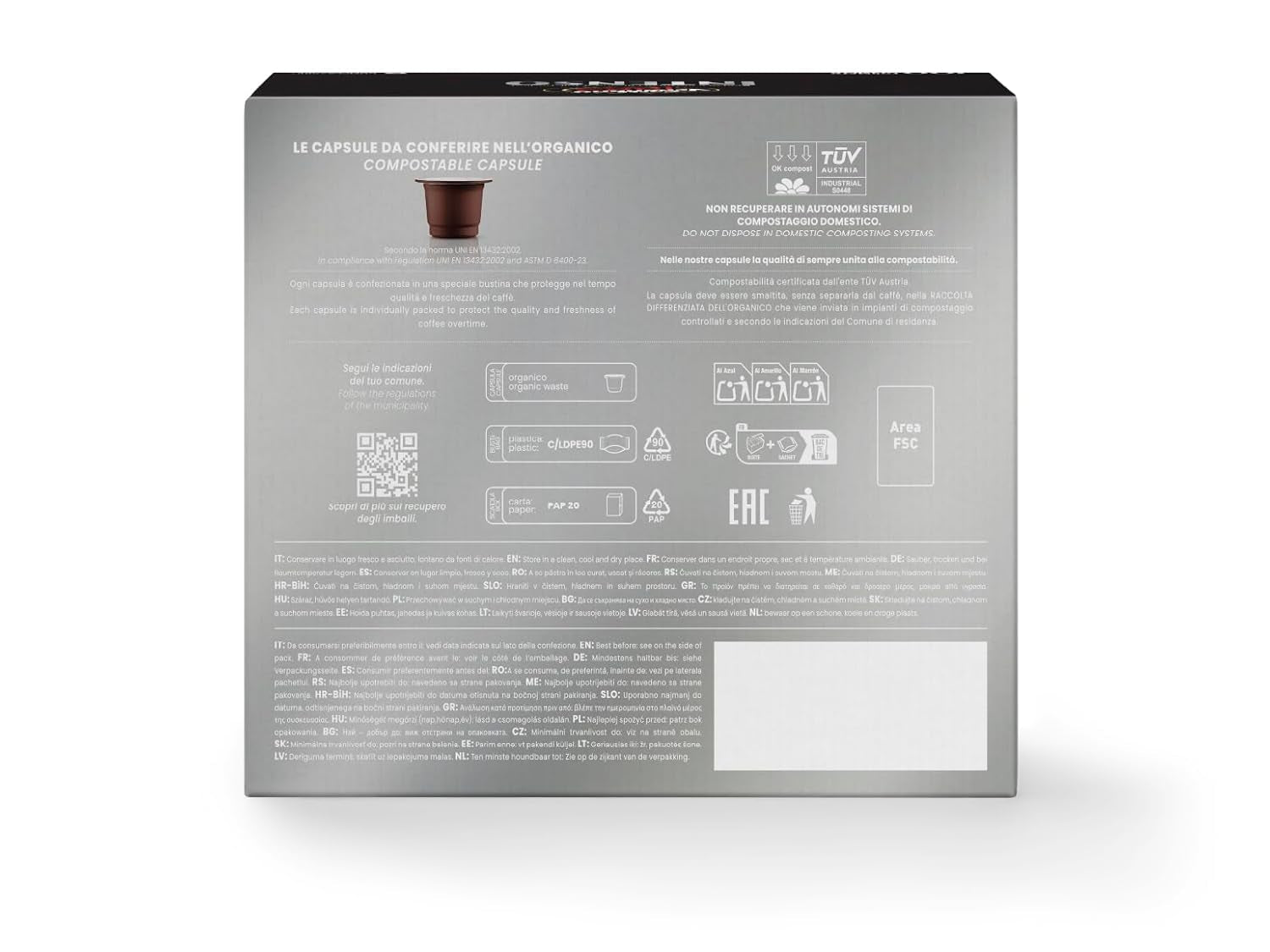 Caffè Vergnano 1882 - Èspresso Kompostierbare Kaffeekapseln , Compatible con Nespresso, Intenso (Intenso) - Packung Enthält 100 Kapseln