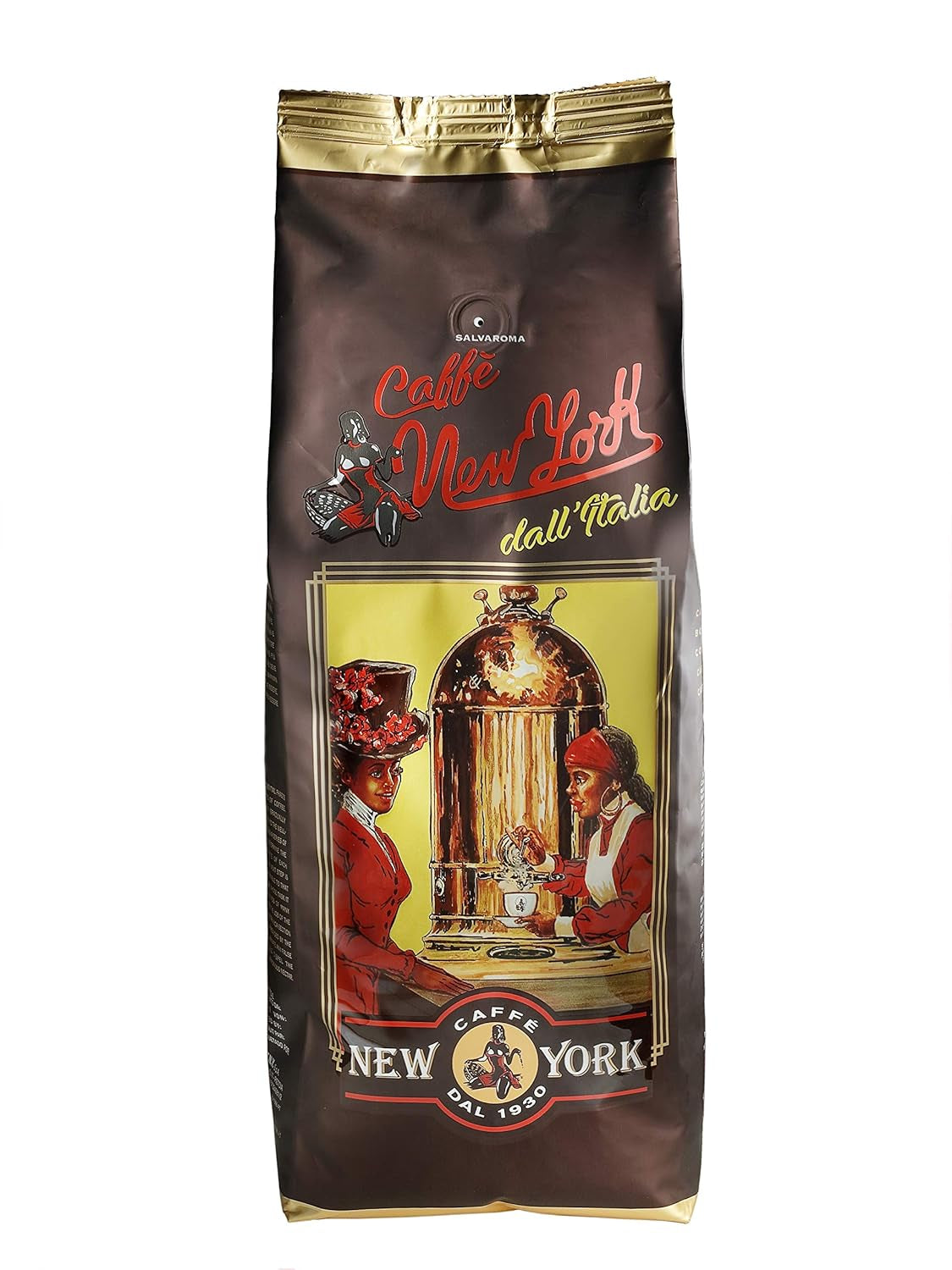 New York Coffee - EXTRA P - Café en granos, sabor fuerte y decisivo, granos de Arábica y Robusta, para moler, espresso italiano, mezcla en barra - calidad premium desde 1930 - 1 kg, granos
