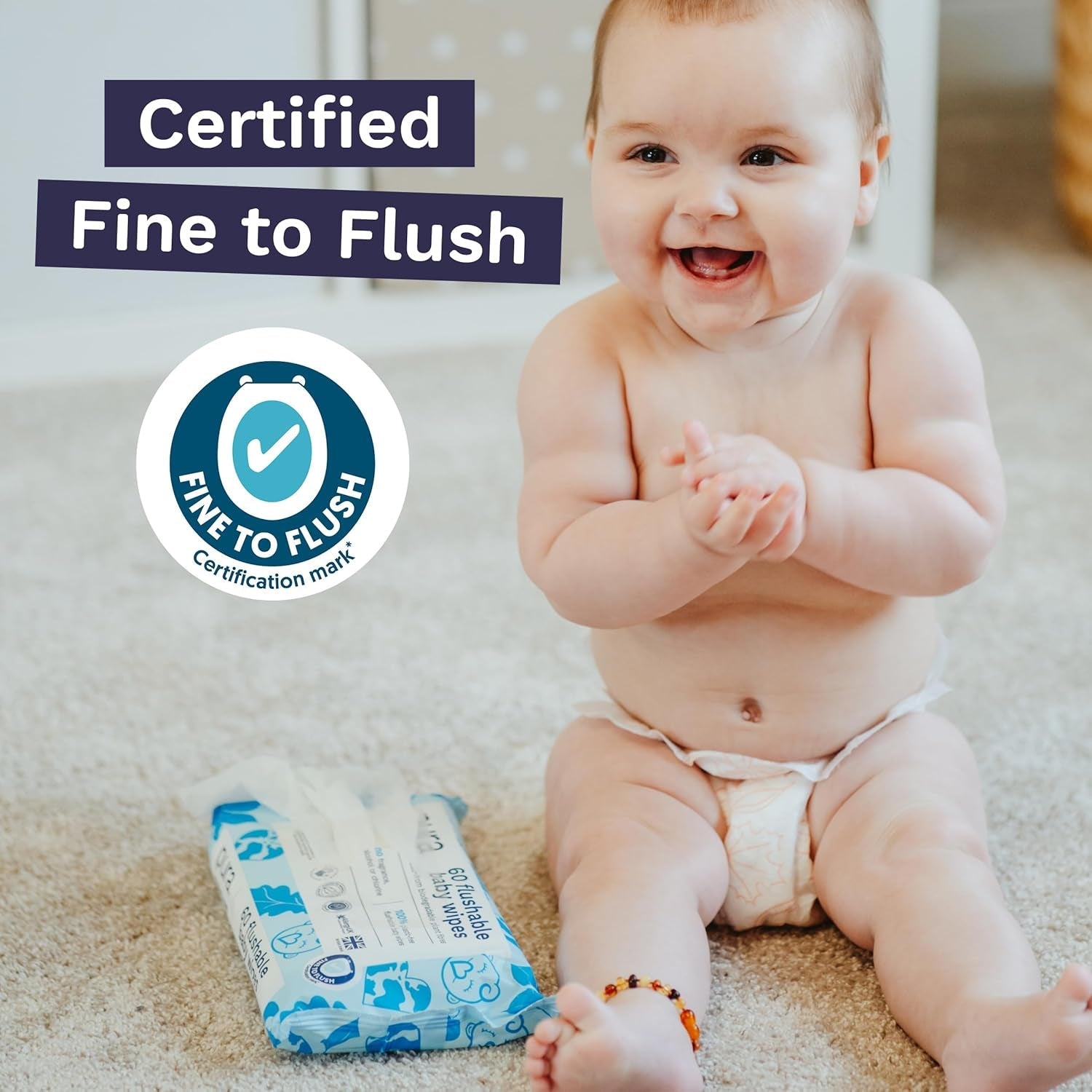 Toallitas desechables ecológicas para bebés para pieles sensibles del bebé 70 toallitas (1 paquete) 99% de agua 100% sin plástico para pieles sensibles Recién nacidos propensos al eccema Biodegradables Veganos