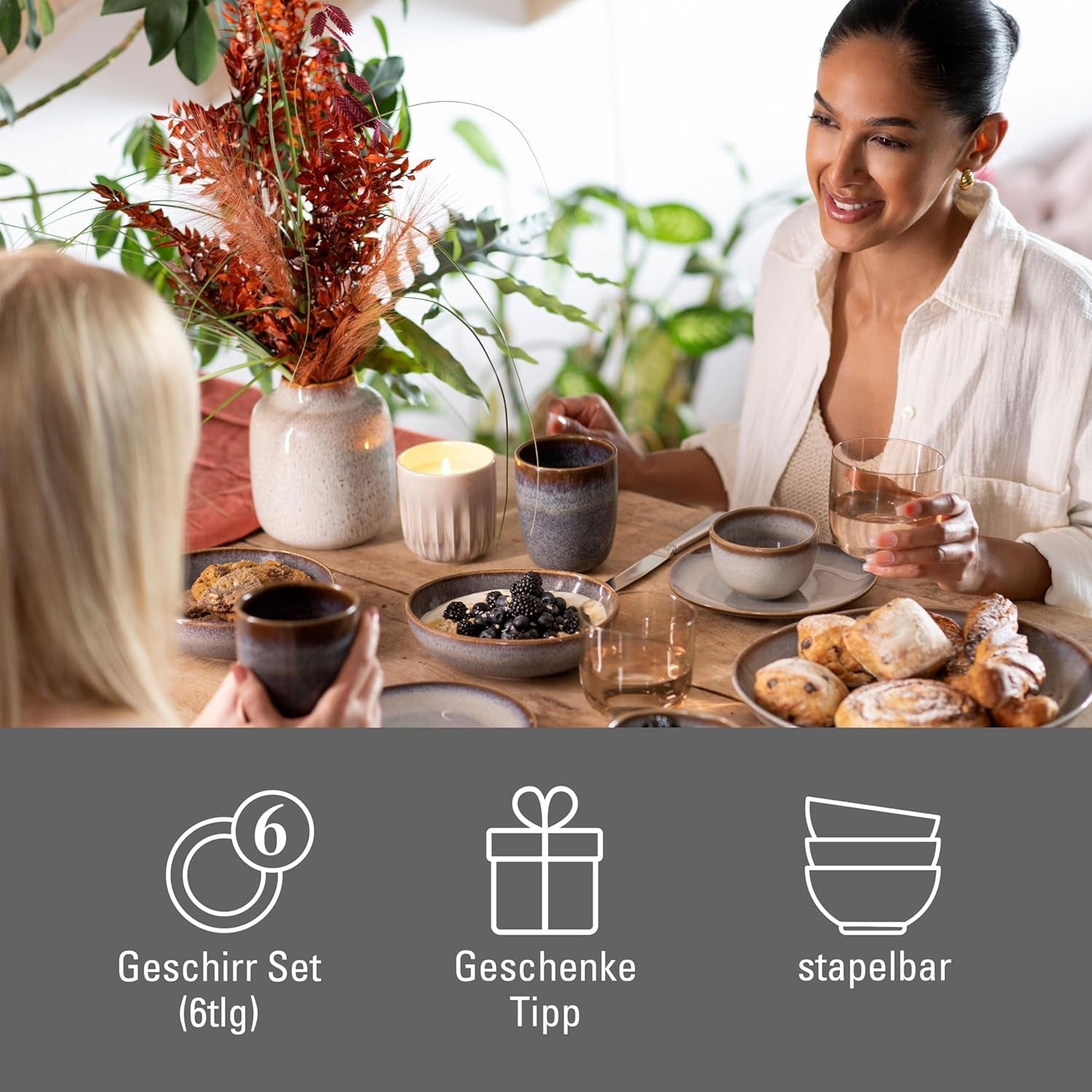Juego de desayuno Lave beige de Villeroy & Boch, 6 piezas