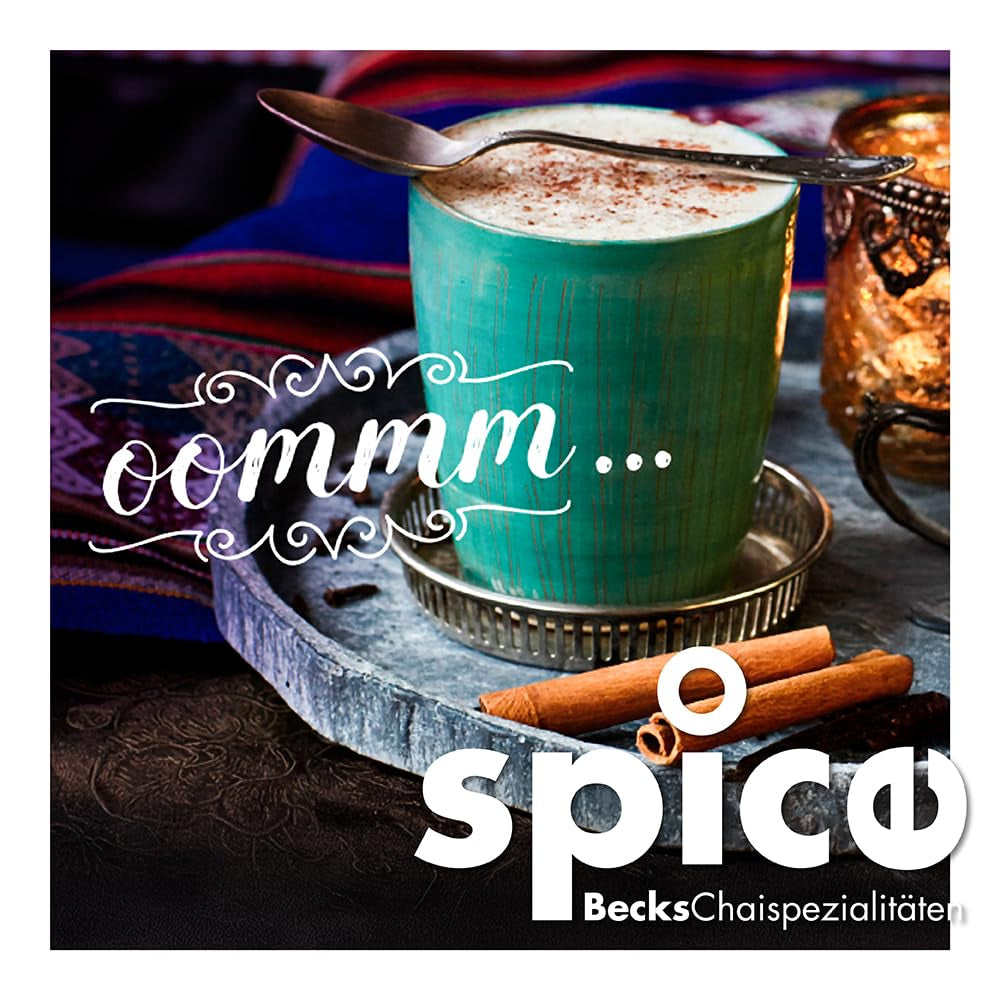 Becks Cocoa Om Masala Chai Tea Bio - Té negro indio con especias tradicionales como canela, cardamomo y jengibre - Perfecto para Chai Latte, 300g