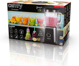 CR 4077 Batidora con base con vaso de cristal de 1,5 l, batidora, batidora alta, Mahlung, Eis-Zerkleinerung, Pulsfunktion, Edelstahlklingen, 2 Geschwindigkeiten, 1000W, Schwarz/Silber Kitchen Naty Shop