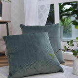 Almohada tipo caja para cortina Almohada decorativa L x A 45X45 cm Jacquard verde "Greta" con diseño de espiga Cuidado fácil Cierre de cremallera Relleno suave 320G - Variedad de colores, 2023510 Almohadas de viaje Naty Shop
