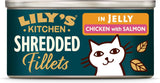 Lily's Kitchen Aus Naturichen Ingredient hermestellung Zerkleinerte Filets in Gelee mit Hühnchen und Lachs Ausgewachsen Nassfutter für Katzen Dosis de 70 g