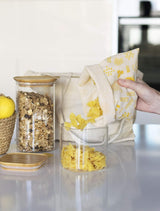 Set de 3 Recipientes de Vidrio Cuadrados con Tapa de Bambú - 800ml, Vidrio Borosilicato, Bambú, Silicona, Natural, 11 x 11 x 11 cm Cajas para Conservar Alimentos Naty Shop