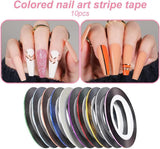 Juego de pegatinas y accesorios para uñas, 5 pegatinas para uñas, cepillo, piedras, cinta decorativa, lámina dorada, perfecto para manicura y uñas de gel, juego de 50 piezas