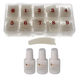 Sun Garden Nails Tipbox 500 puntas incl. 3 Consejos Consejos De Pegamento Consejos De Uñas Pegamento - Modelado De Uñas