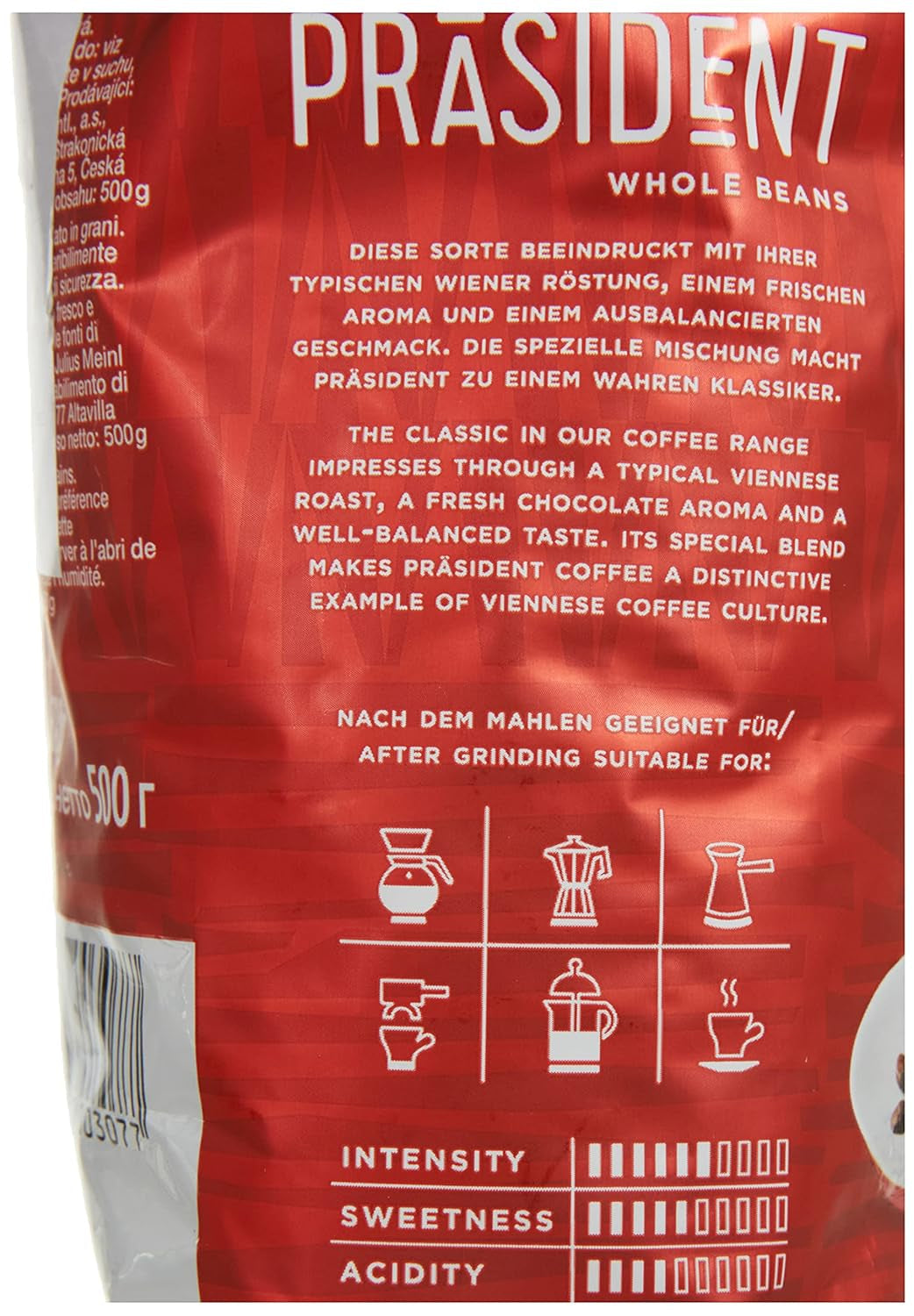 Frijoles enteros President, paquete de 2 (2 x 500 g)