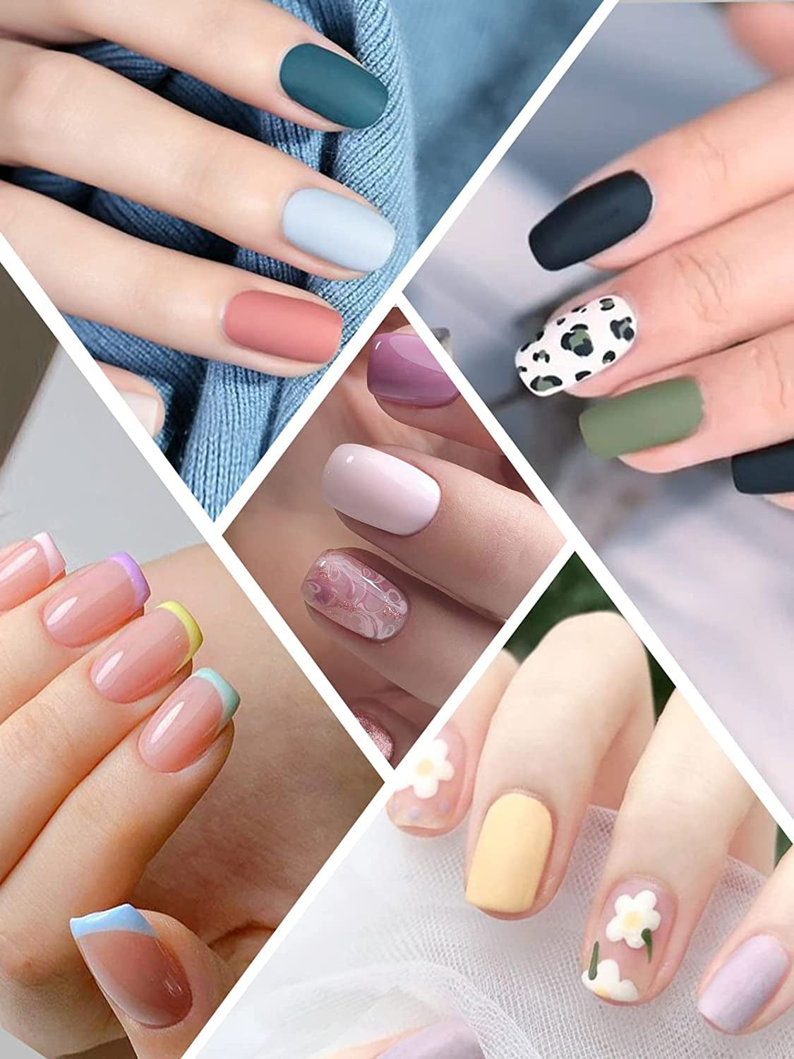 EBANKU 420 puntas de uñas cuadradas cortas, puntas mate de cobertura completa, puntas de gel suave, puntas de uñas de gel transparente prepulidas, puntas de extensión de uñas artificiales, 15 tamaños (cuadrados cortos)