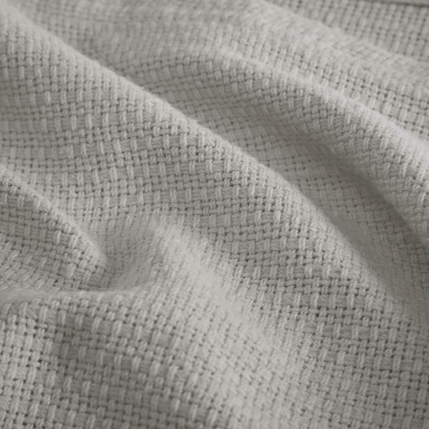 Manta doble de algodón gris de mimbre recién hilado de Madison Park Camas y mantas de Madison Park