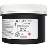 Colorante alimentario Sugarflair Max Concentrated Black, colorante alimentario altamente concentrado para mazapán y fondant, colorante en pasta Max Concentrate - 400 g