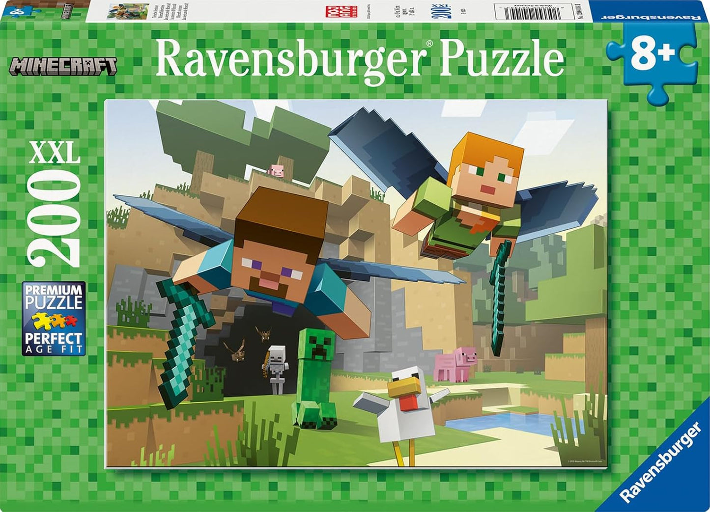 Ravensburger Puzzle Infantil - 12004144 - Minecraft - Puzzle Minecraft de 200 Piezas para Niños 8+ en Formato XXL Regalos Minecraft Puzzle Naty Shop Título predeterminado