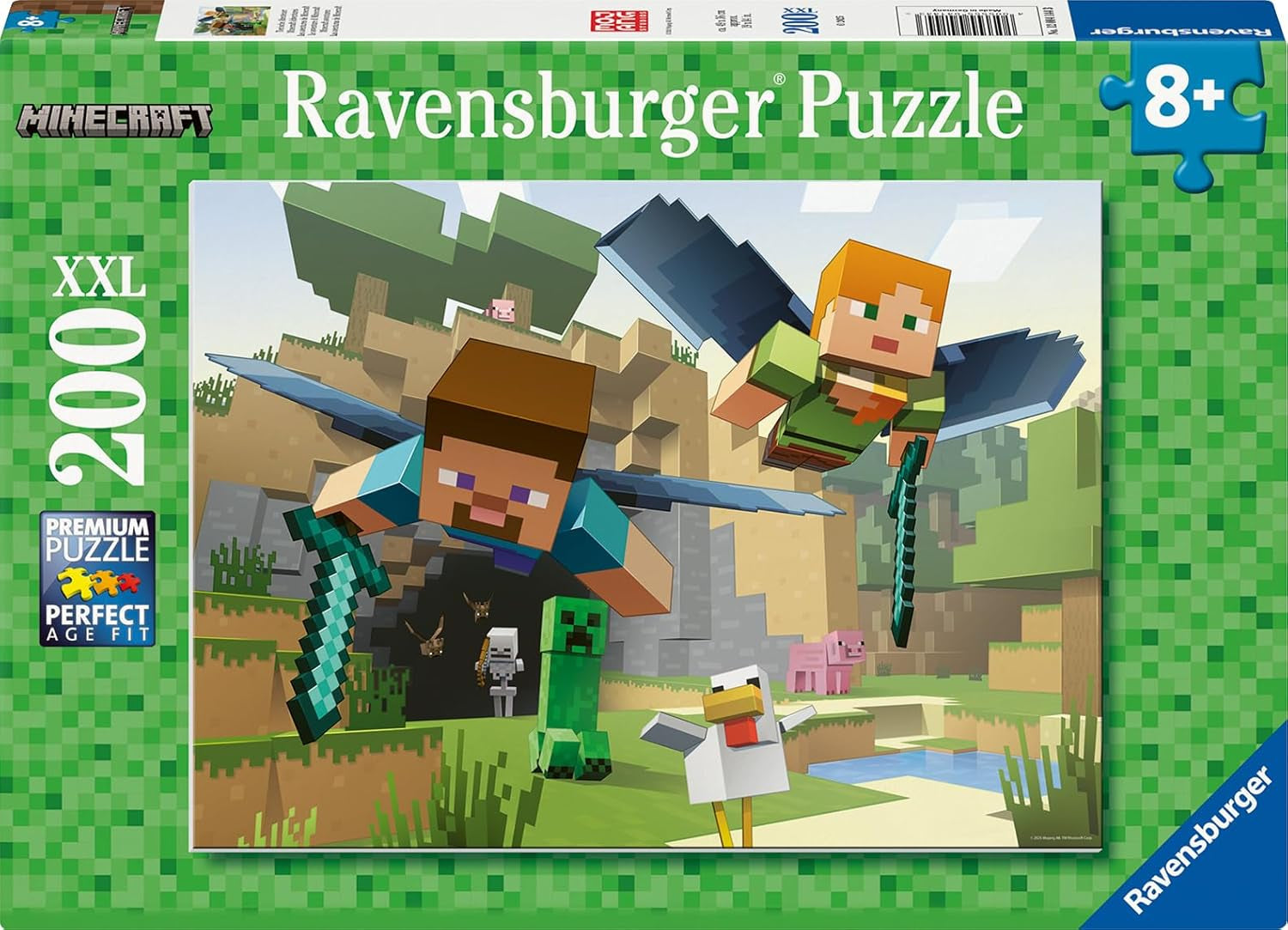 Ravensburger Puzzle Infantil - 12004144 - Minecraft - Puzzle Minecraft de 200 Piezas para Niños 8+ en Formato XXL Regalos Minecraft Puzzle Naty Shop Título predeterminado
