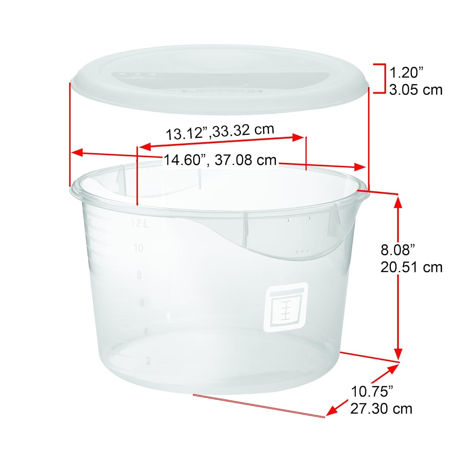 Tapa para recipiente de almacenamiento de alimentos, redonda, roja, 11,4 L Naty Shop cajas de almacenamiento de alimentos
