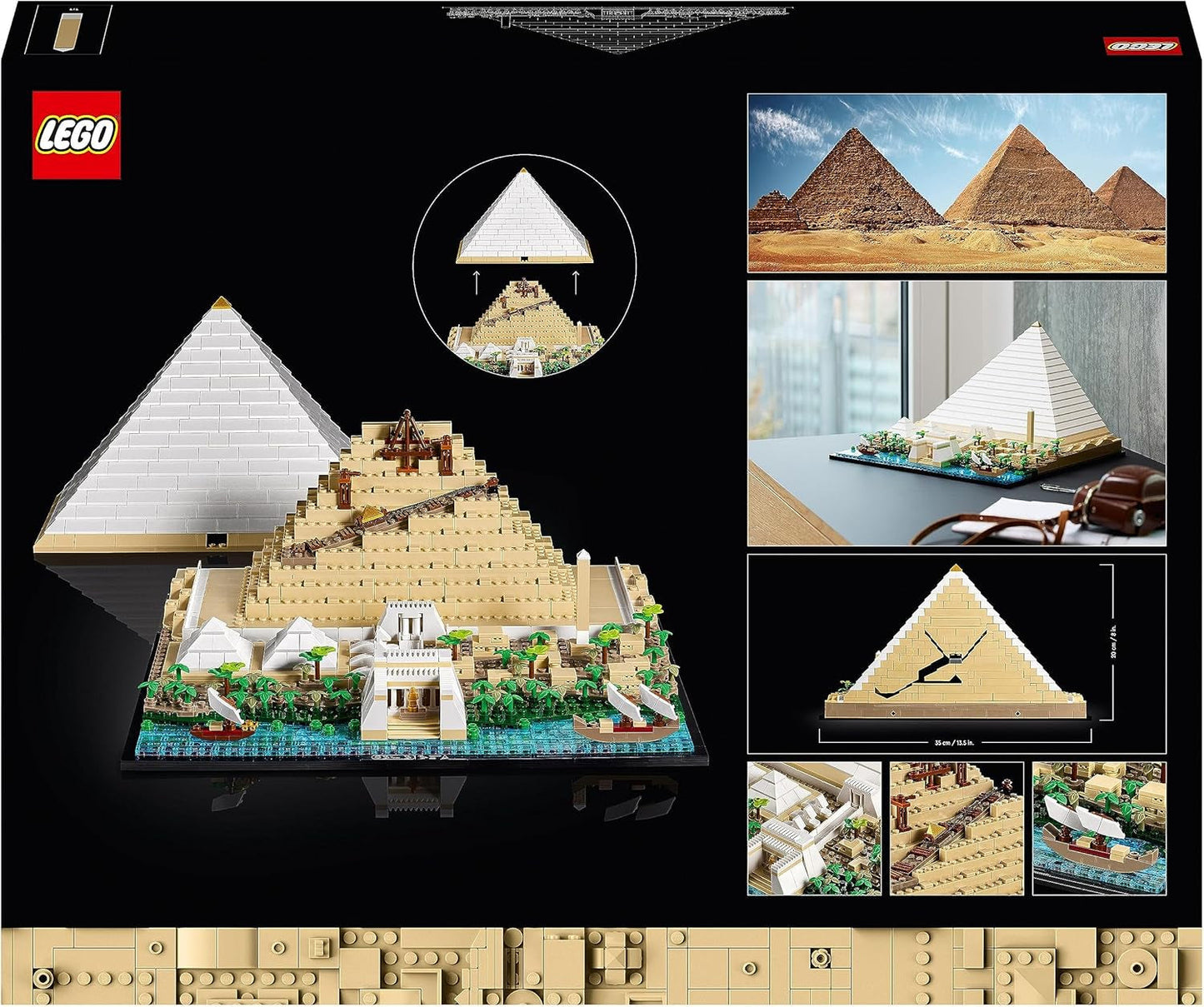 LEGO 21058 Architecture La Pirámide de Keops Kit de construcción para manualidades como pasatiempo creativo, idea de regalo para adultos, hombres, mujeres, madre, padre, actividad creativa, colección de monumentos famosos Juegos de construcción Besuche den LEGO-Store