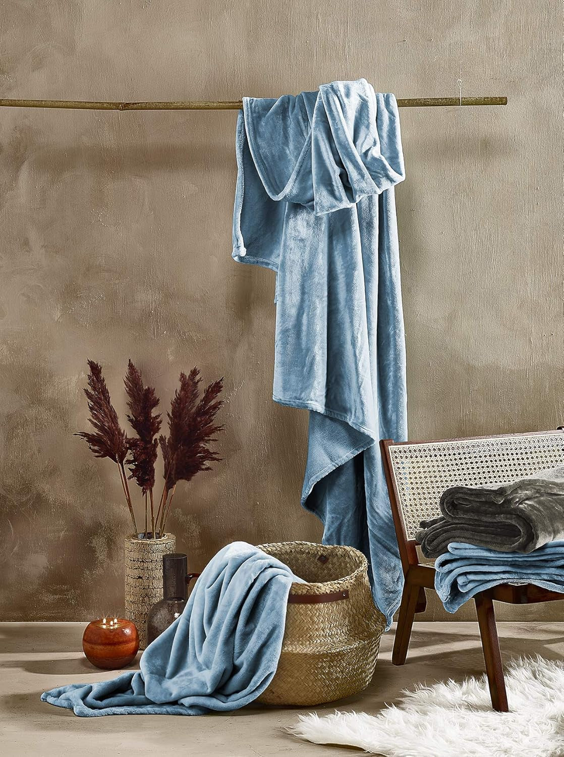 Manta cómoda, poliéster, azul, 150 X 200 Cm Camas y mantas De Witte Lietaer