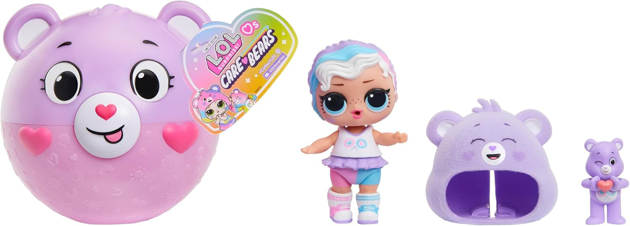 Jajaja ¡Sorpresa! Loves Care Bears Tots: incluye 1 muñeca con ropa y accesorios, una bola de osito de peluche, embalaje oculto y 6 muñecos coleccionables.
