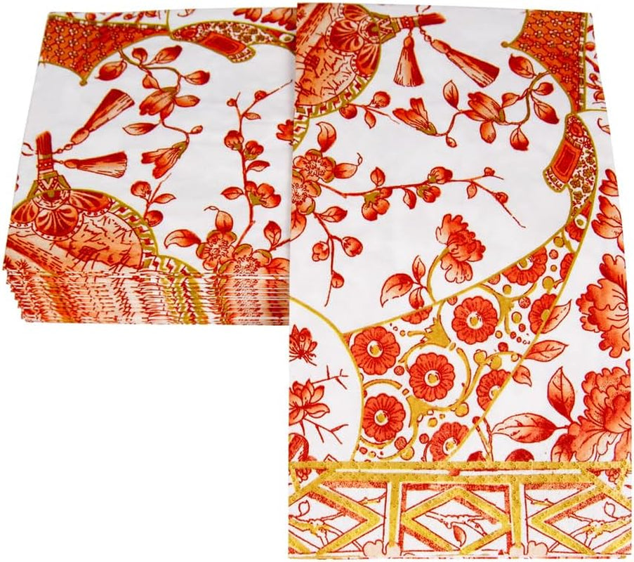 Servilletas de toalla para invitados de porcelana Coral Gold, 15 por paquete