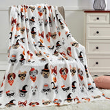 Elegant Comfort Manta ligera con temática de Halloween, suave, acogedora y lujosa, perfecta para relajarse en esta temporada espeluznante, 127 x 152,4 cm, camas y edredones Skull and Bones Elegant Comfort Halloween Friends 50 x 60