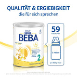BEBA 2 - Leche de continuación a partir de los 6 meses, con complejo 5 HMO, contenido proteico adecuado a la edad, sin lactosa, sin aceite de palma, sin aceite de pescado, papilla, leche en polvo para bebés, paquete de 3 (3 x 800 g)