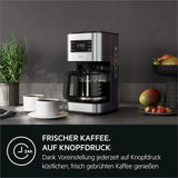 Cafetera espresso AEG Deli 5, 1,5 l, temporizador programable, función mantener caliente, parada de seguridad, indicador de nivel de agua, dosificación óptima, función antigoteo, acero inoxidable, CM5-1-6ST