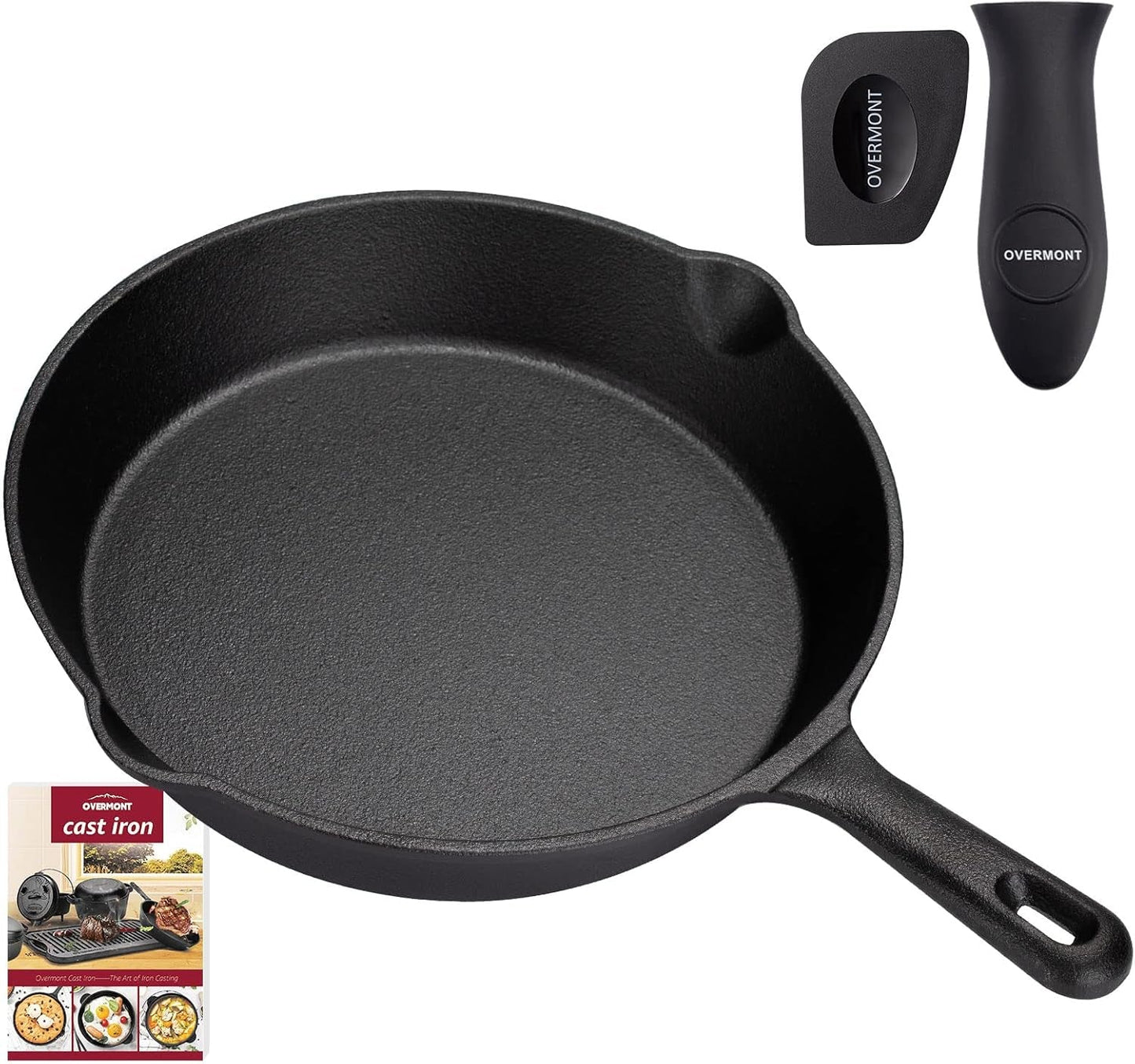 Sartén Grill Hierro Fundido OVERMONT Con Asa Ollas y Sartenes Naty Shop Redonda 25Cm