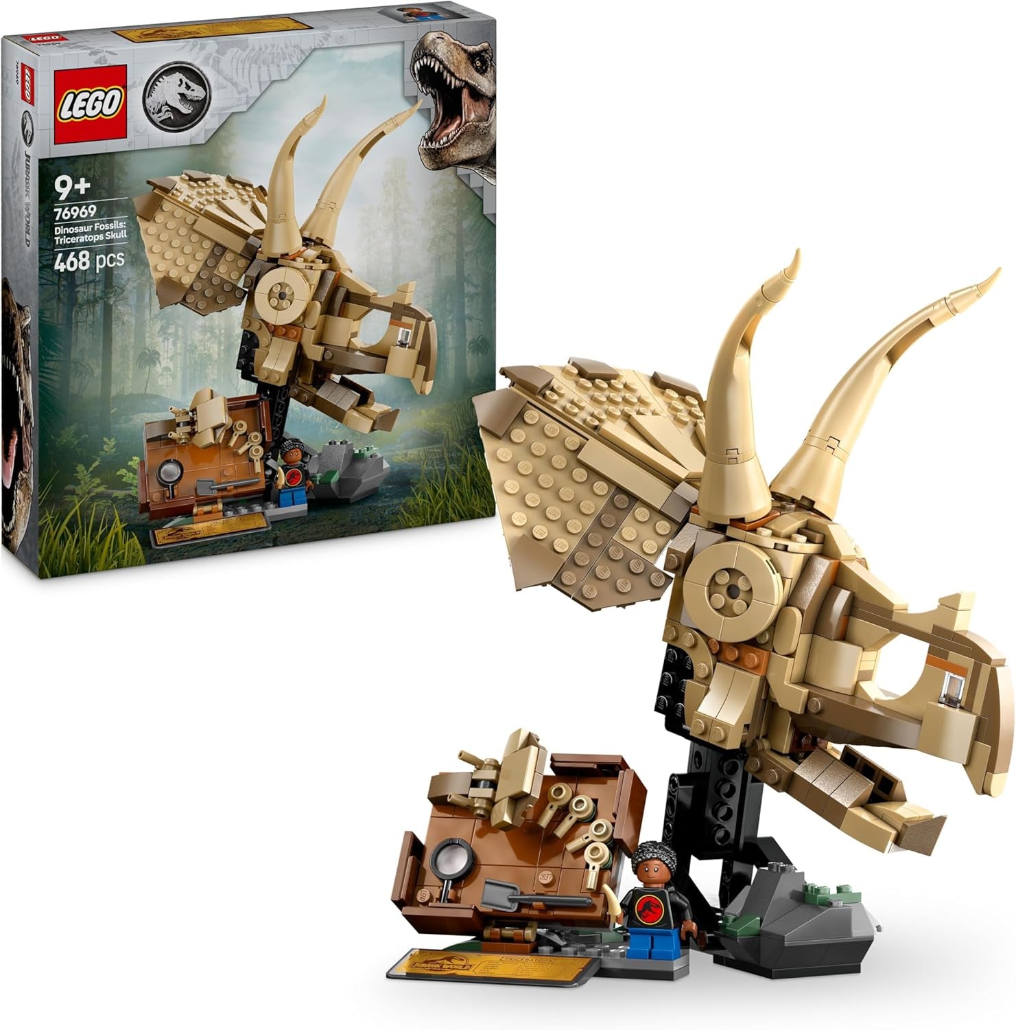 LEGO Jurassic World Fósiles de Dinosaurios: Modelo de Cráneo de Triceratops, Juguete de Dinosaurio para Niños y Niñas de 9 Años, Regalo para Niños y Fanáticos Jurassic World 76969 Juegos de Construcción Besuche den LEGO-Store Default Title