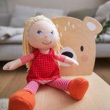 HABA 302108 - Muñeca Annelie, muñeca de tela con ropa y pelo, 30 cm, juguete a partir de 18 meses, roja Muñecas Naty Shop
