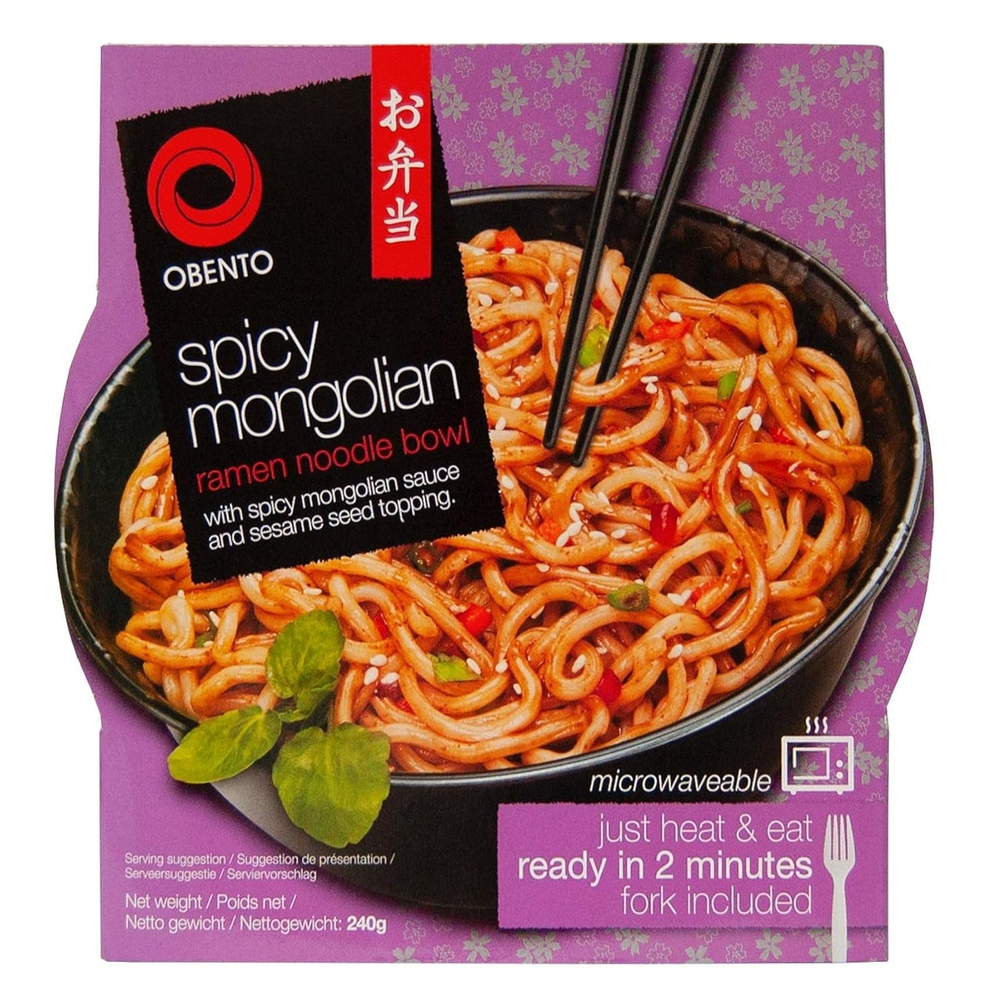 Tazón de udon agridulce, comida preparada para microondas, 240 g