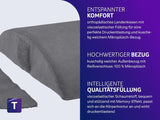 Almohada ortopédica para espalda/lumbar Traumnacht con núcleo de espuma viscoelástica y funda de micropolar agradable para la piel, certificado Oeko-Tex, fabricado según los estándares de calidad alemanes