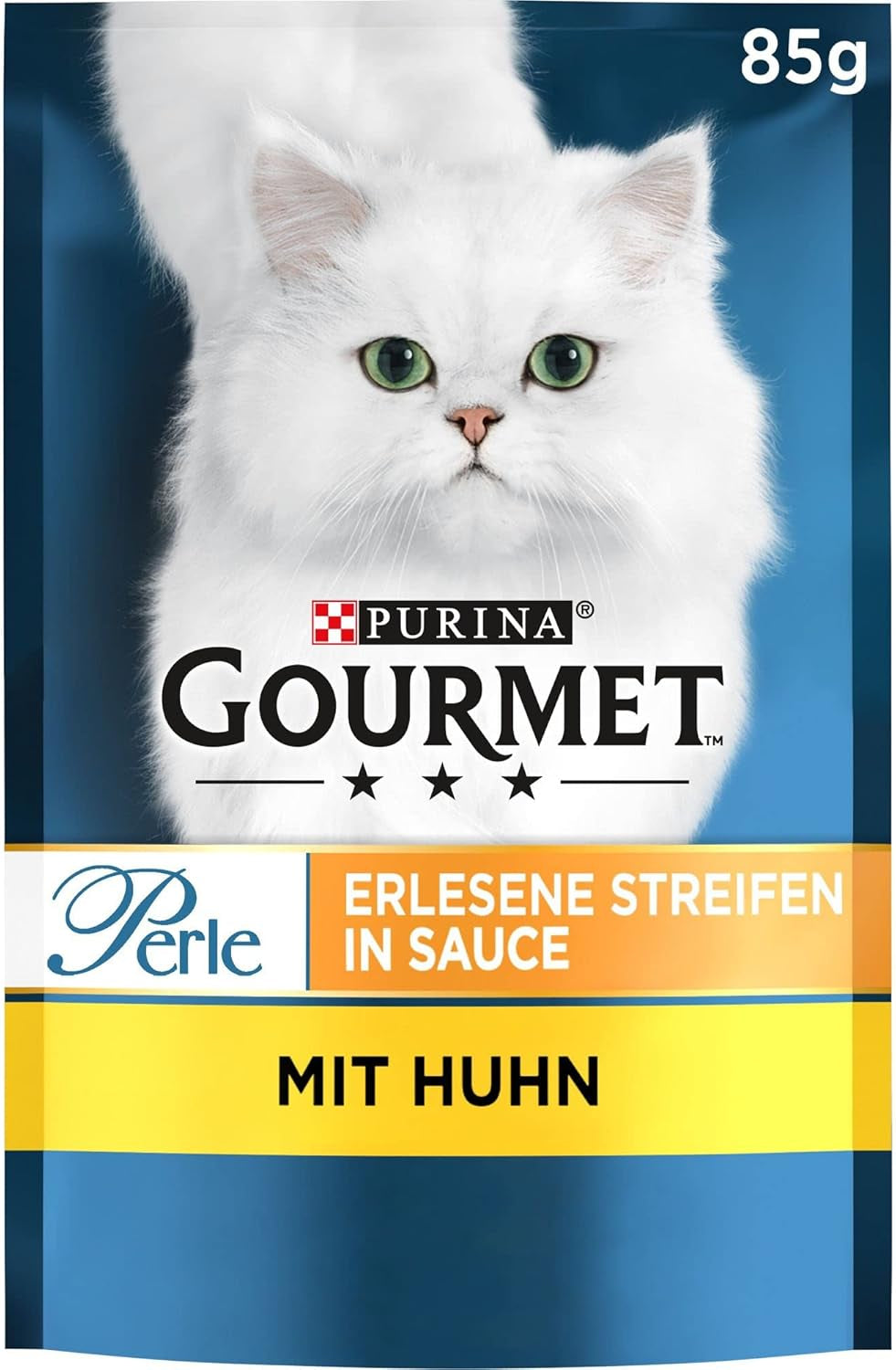 Gourmet Perle Select Strips Comida húmeda para gatos con pollo, paquete de 26 (26 x 85 g)