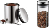 WMF Cuchara de café Kult Cromargan Acero inoxidable acabado mate 500 g y 1 litro Tarro de cristal Depot Cajas de almacenamiento de alimentos aptas para lavavajillas Naty Shop Storage Box Pack