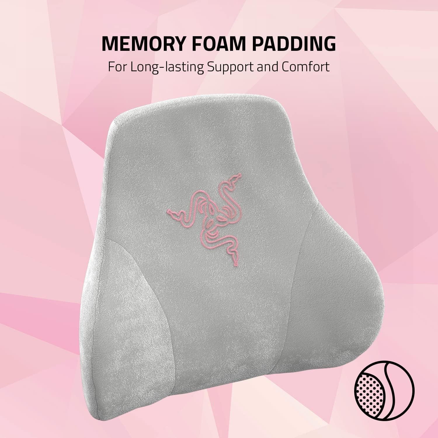 Razer Head Cushion - Cojín para cuello y cabeza para sillas gaming (diseño ergonómico, espuma viscoelástica, suave funda de terciopelo negro) Quartz Naty Shop Standard Pillows