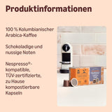 Por Amazon Heimkompostierbare Kaffeekapseln, kompatibel mit Nespresso, 100 % kolumbianischer Arábica, 20 Stück – Rainforest Alliance-zertifiziert