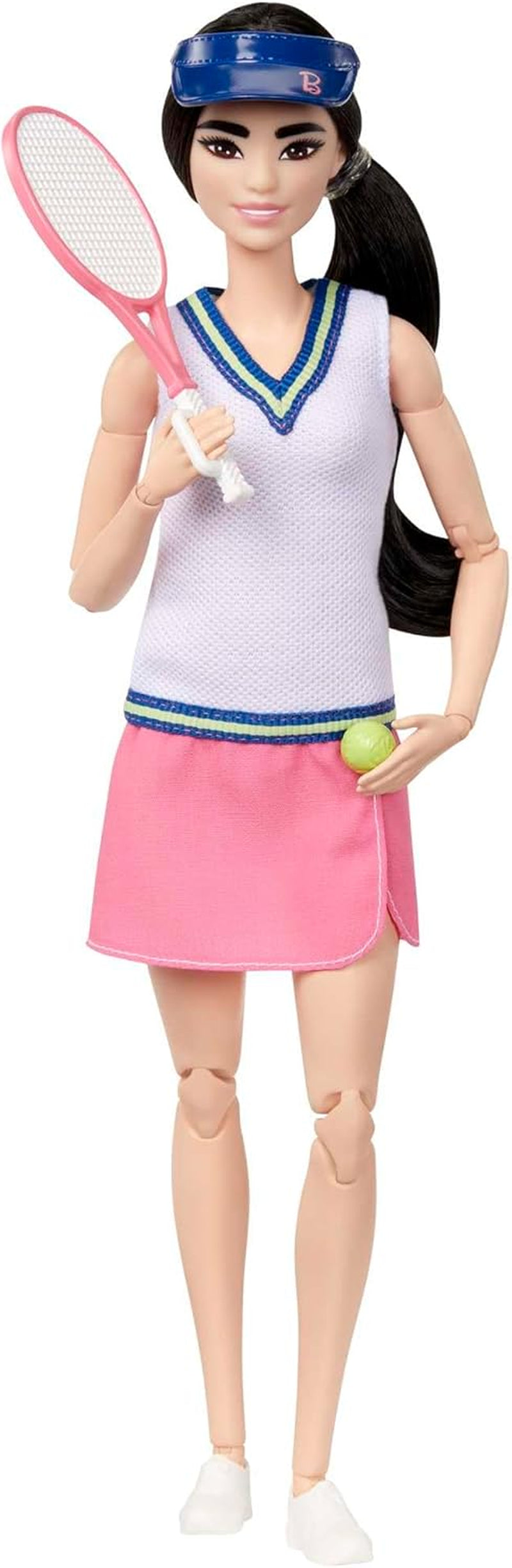 Muñeca Barbie Made to Move - Jugadora de tenis con raqueta y pelota - Muñeca articulada de 22 para juegos realistas, fanáticos del tenis y niños de 3 años en adelante, HKT73