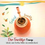 ORIGEENS BIO YERBA MATE con naranjas 200 G - Té frutal I Té de Yerba Mate orgánico sin tostar, sin tallos ni polvo I Bebida energizante y desintoxicante