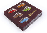 BRISA VW Collection - Servilletas de mesa Volkswagen T1 Bus (Rayas Samba/Rojo/3 capas)