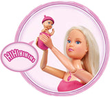 Simba 105733480 - Steffi Love Baby Bliss, Muñeca Embarazada y Grandes Sonidos, Accesorios y Portabebés