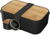 Umami Fiambrera para Adultos, Fiambrera Bento Apilable a Prueba de Fugas con 4 Cubiertos y Compartimentos, Fiambrera para Adultos, Recipiente para Ensalada para Llevar, Fiambrera para Picnic/Oficina, Gris Carbón, 1500ml