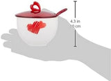 Guzzini - Love, azucarero con cuchara - rojo transparente, 12,6 x 12,6 x h9,8 cm | 200cc-11470065
