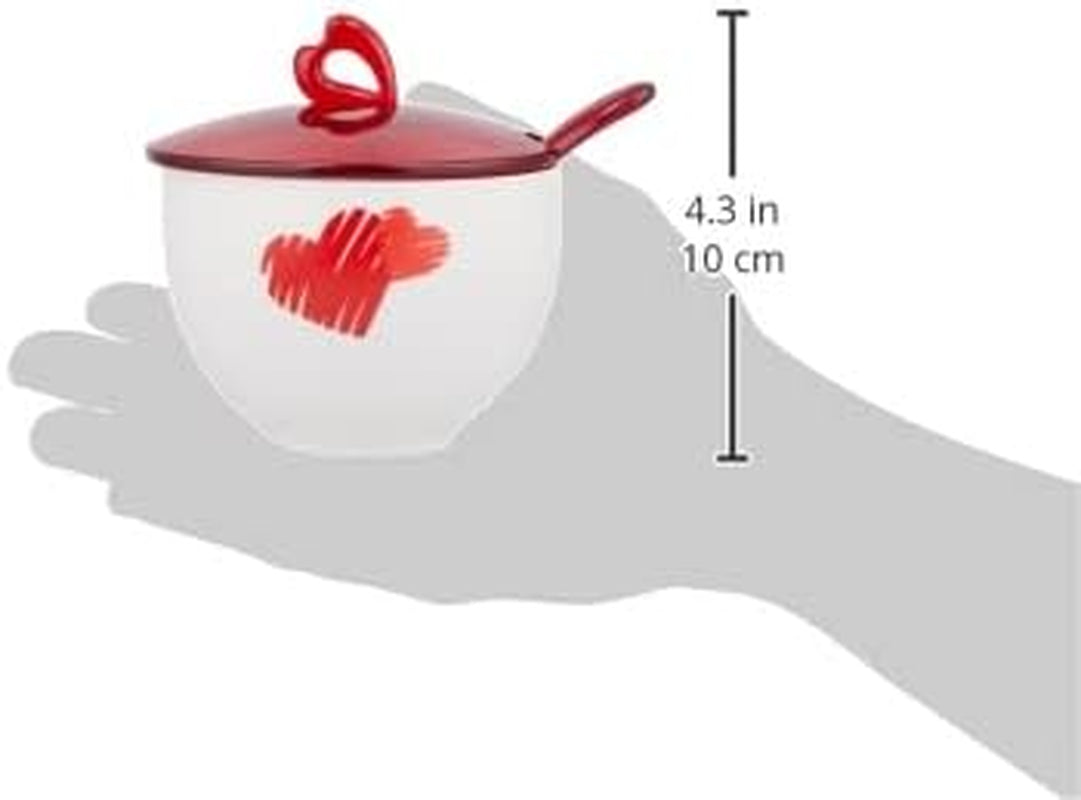 Guzzini - Love, azucarero con cuchara - rojo transparente, 12,6 x 12,6 x h9,8 cm | 200cc-11470065