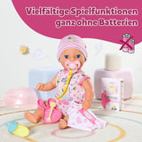 Muñeca bebé Baby Born Lena (Niña) - 36 cm - 7 funciones, incluidos accesorios y colchón - Funciona completamente sin pilas - Apto para niños pequeños a partir de 1 año